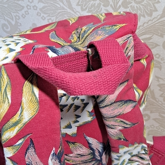 Roxy Backpack floral canvas hot pink - Picture 6 of 12
